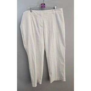 Talbots Womens Bristol Pant White High Waist Ankle Length Plus Size 20WP NEW